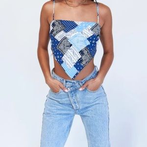 Princess Polly Blue Scarf Top